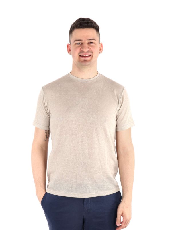 T shirt in lino uomo clearance