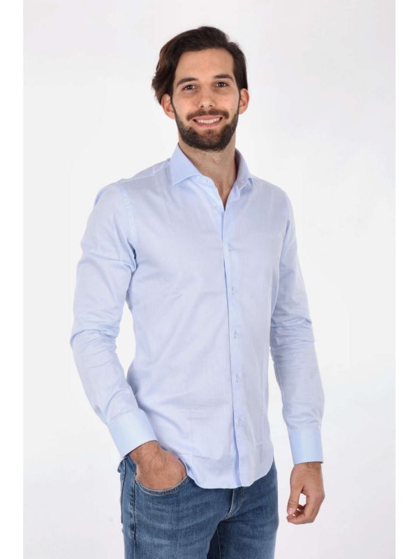 F.B. CAMICIA ML - CELESTE