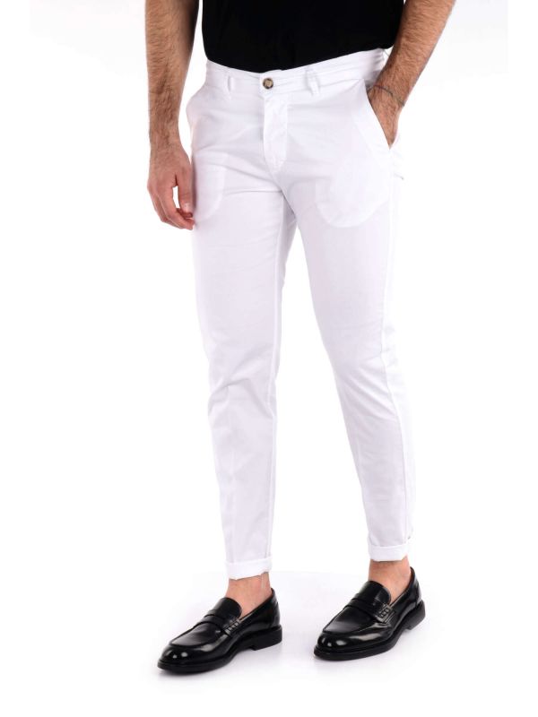 PANTALONE CHINO BONGO FB UOMO BIANCO