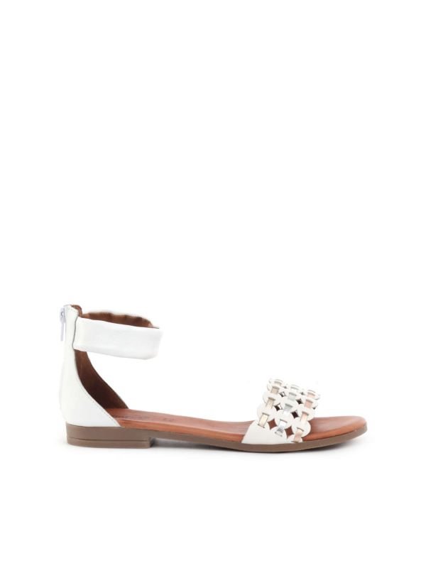 SANDALO CON FASCIA AD INTAGLIO SHOELAB DONNA BIANCO