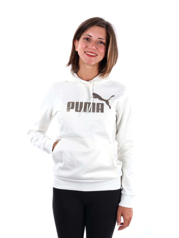FELPA CON CAPPUCCIO PUMA  - PANNA