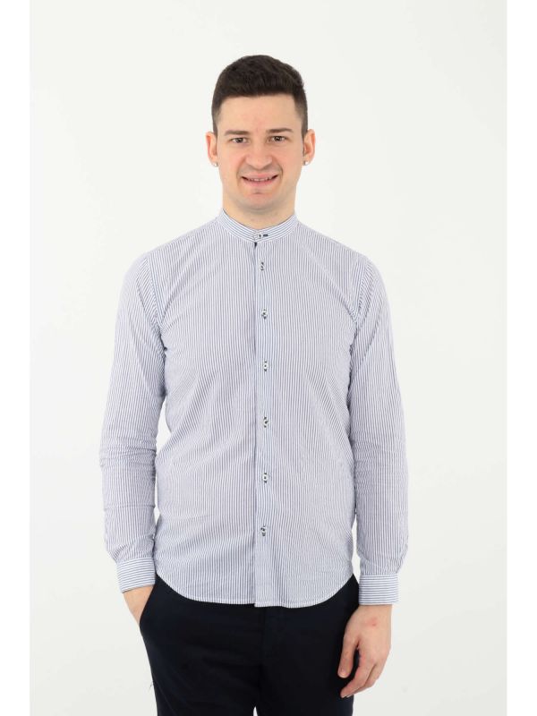 CAMICIA COREANA FB UOMO BIANCO-BLU