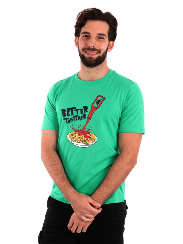 T-SHIRT LOGO GLESTO KAPPA UOMO VERDE