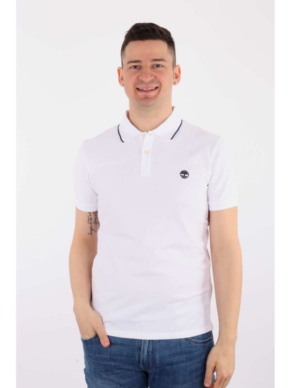 POLO CON COLLETTO STAMPATO TIMBERLAND DA UOMO BIANCO