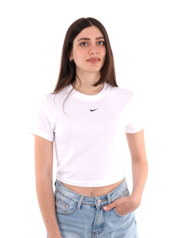 T-SHIRT CROPPED NIKE DONNA BIANCO