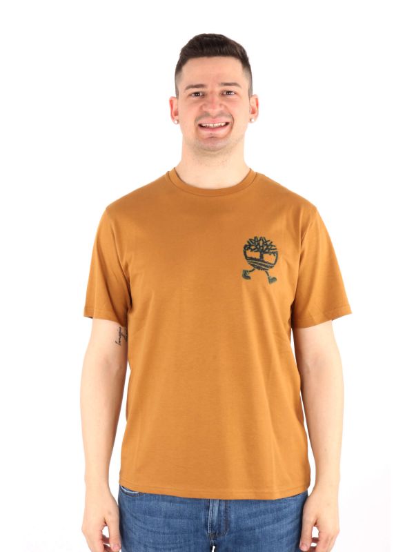 T-SHIRT GIROCOLLO E STAMPA TIMBERLAND DA UOMO OCRA