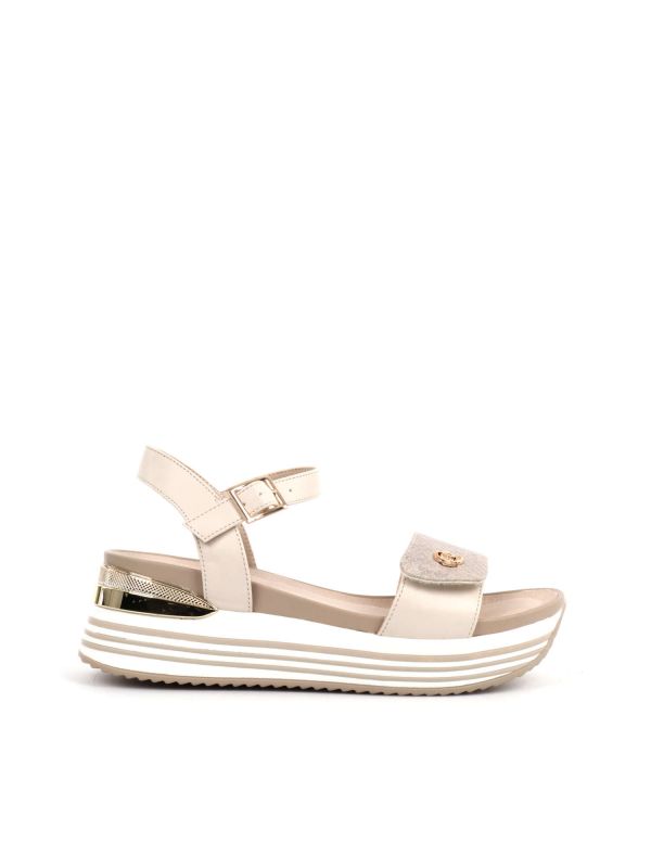 SANDALO DOPPIA CHIUSURA QUEEN HELENA DA DONNA BEIGE