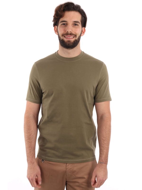 T-SHIRT PIQUE 40WEFT UOMO VERDE MILITARE