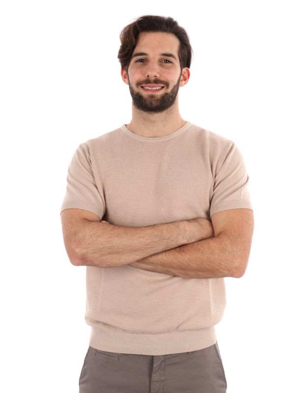 T-SHIRT IN MAGLIA FB UOMO SABBIA