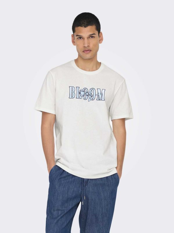 ONLY&SONS BIG BLOOM - BIANCO