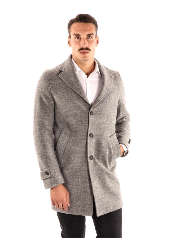 CAPPOTTO UOMO MONOPETTO F.B. - GRIGIO