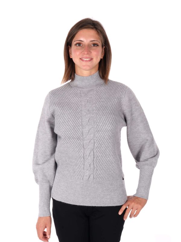 MAGLIONE DA DONNA ARTIGLI CON COLLO LUPETTO - GRIGIO - AM37056-GRIGI Online  a