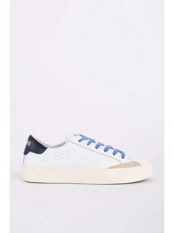 SNEAKERS STREET LEATHER SUN68 DA UOMO - BIANCO-BLU