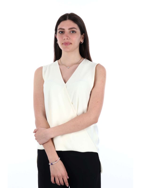 CANOTTA INCROCIATA ARTIGLI DONNA AVORIO