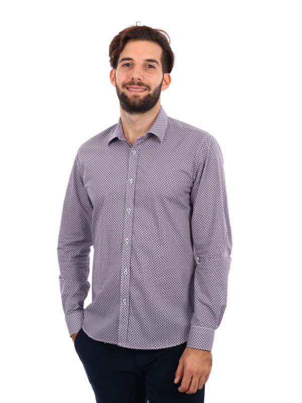 CAMICIA PRISMA FB UOMO BLU-ROSSO