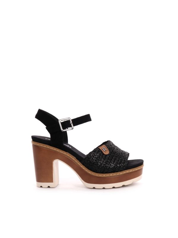SANDALO ALTO CON CINTURINO REFRESH DA DONNA NERO