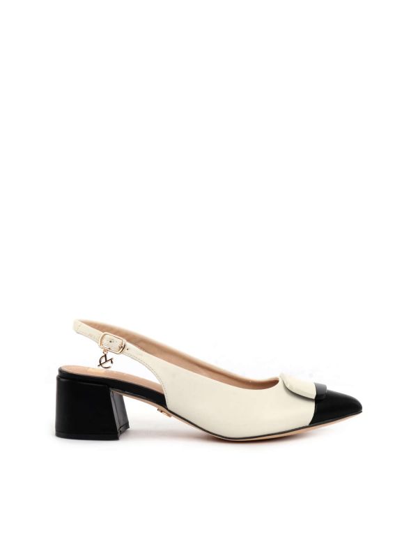 SLINGBACK BICOLOR CLYO' DA DONNA NERO BEIGE