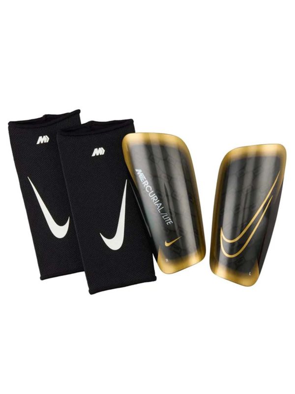 PARASTINCHI DA CALCIO MERCURIAL LITE NIKE NERO ORO PARASTINCHI DA CALCIO MERCURIAL LITE NIKE NERO ORO