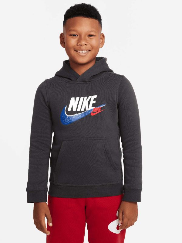 FELPA DA BAMBINO NIKE B.NSW HOODIE FL - ANTRACITE