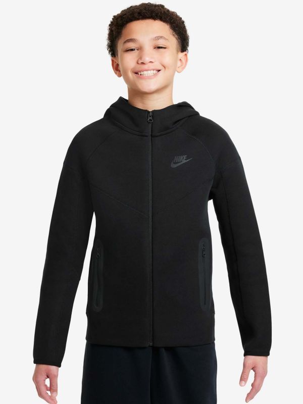 FELPA TECH FLEECE NIKE BAMBINO NERO FELPA TECH FLEECE NIKE BAMBINO NERO