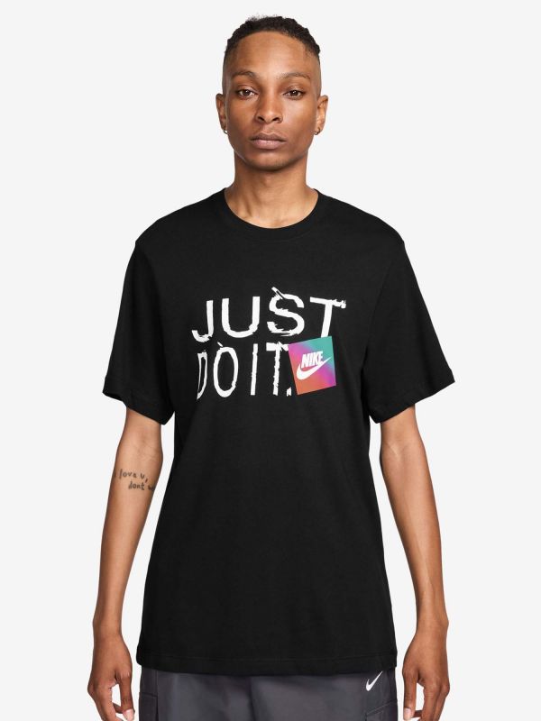 T-SHIRT GIROCOLLO NIKE DA UOMO NERO