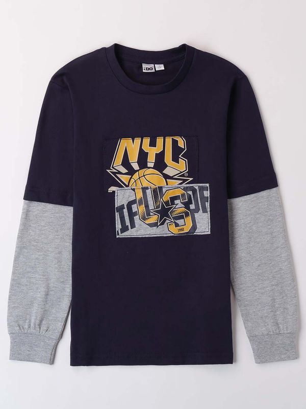 T-SHIRT BICOLOR IDO RAGAZZO BLU
