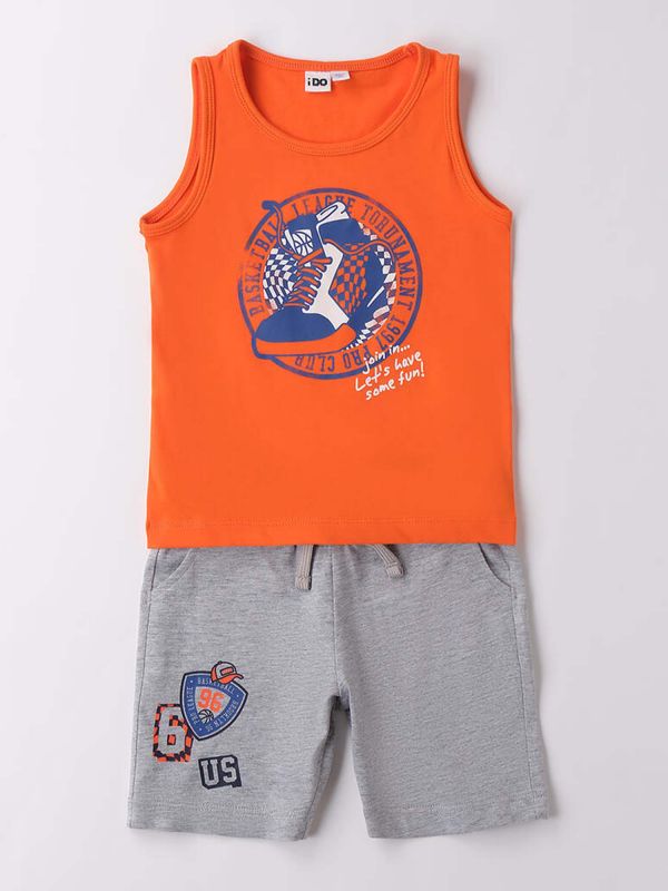 CANOTTA CON SHORT IDO BAMBINO ARANCIO