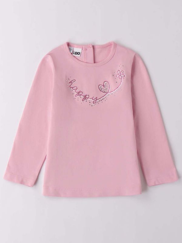 T-SHIRT CON STRASS IDO BAMBINA ROSA