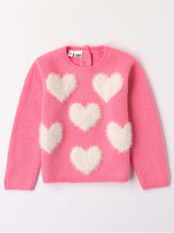MAGLIA CON CUORI IDO BAMBINA ROSA