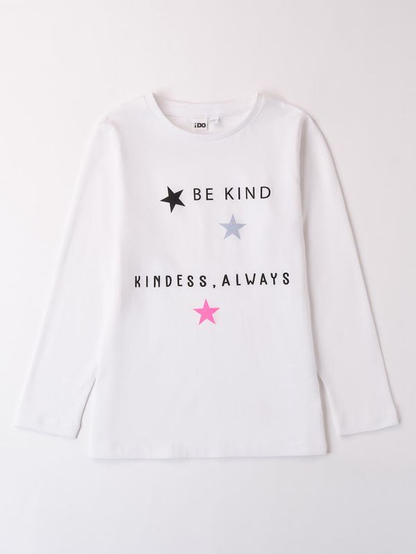 T-SHIRT CON STAMPA IDO RAGAZZA BIANCO