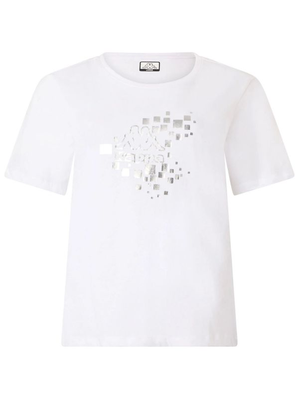 T-SHIRT CON STAMPA LAMINATA KAPPA DONNA BIANCO