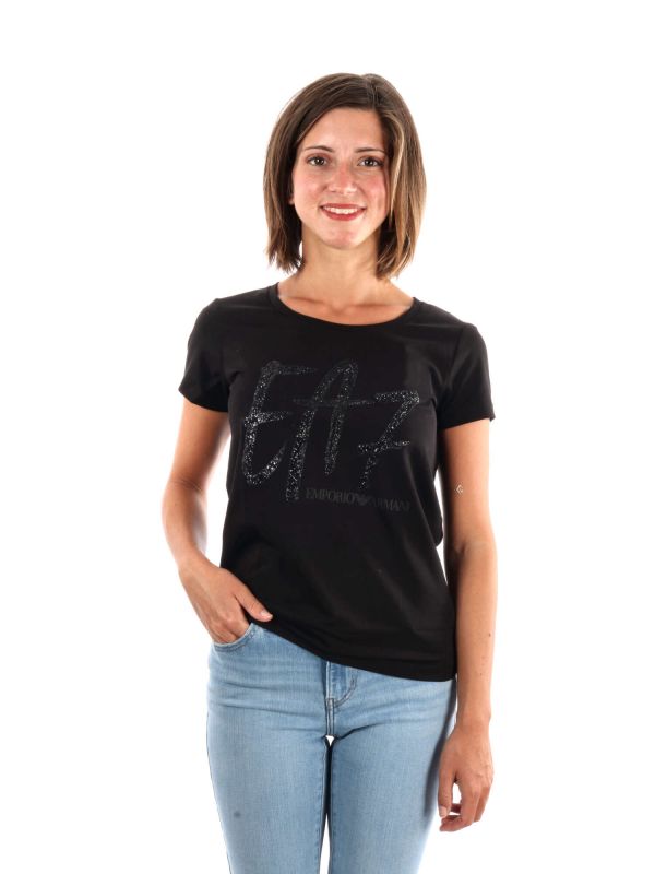 T-SHIRT DA DONNA EA7 LOGO SERIES TEE CON LOGO - NERO