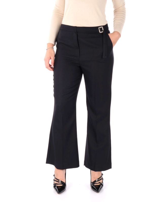 PANTALONE CON FIBBIA ARTIGLI DONNA NERO PA000395 NERO Online a 56 00 Meca Moda Dress Shoes