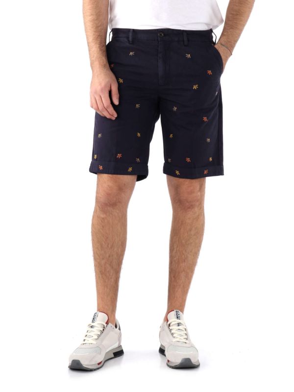 SHORT CON DISEGNI RICAMATI 40WEFT DA UOMO BLU