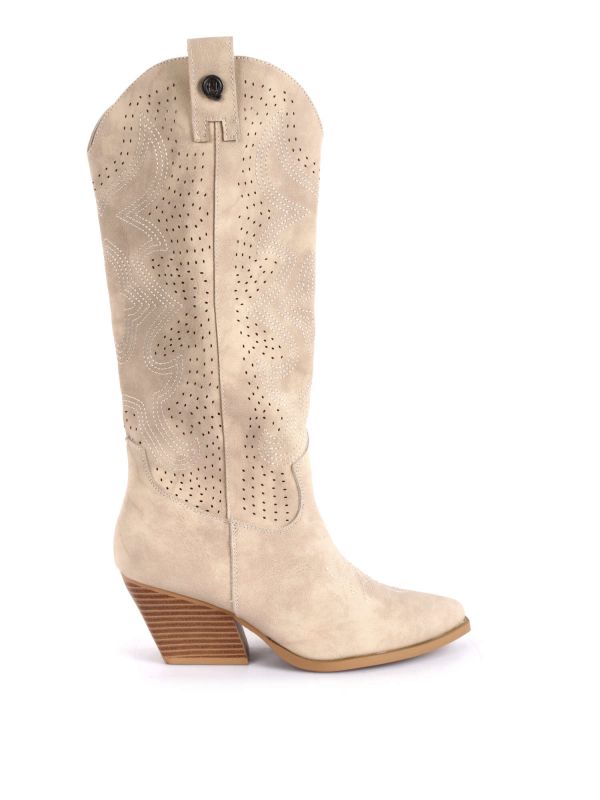STIVALE TEXANO QUEEN HELENA DONNA BEIGE