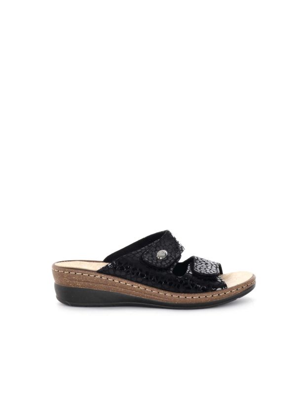 CIABATTA CON DOPPIA FASCIA VALLEVERDE DONNA NERO