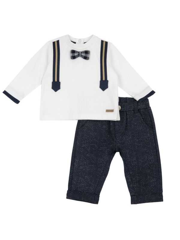 CHICCO SET T-SH+PANT - BIANCO-BLU