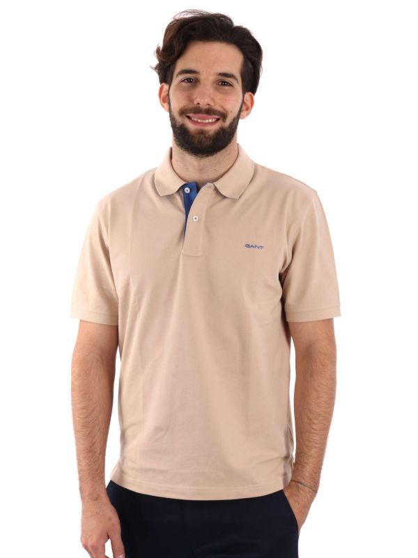 POLO IN PIQUE A CONTRASTO GANT UOMO SAND