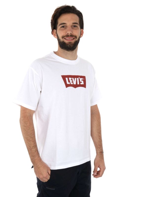 T-SHIRT VINTAGE LEVI'S UOMO BIANCO-ROSSO