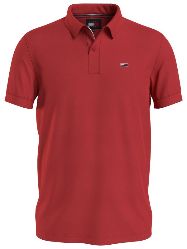 POLO SLIM PLACKET UOMO TOMMY JEANS - ROSSO