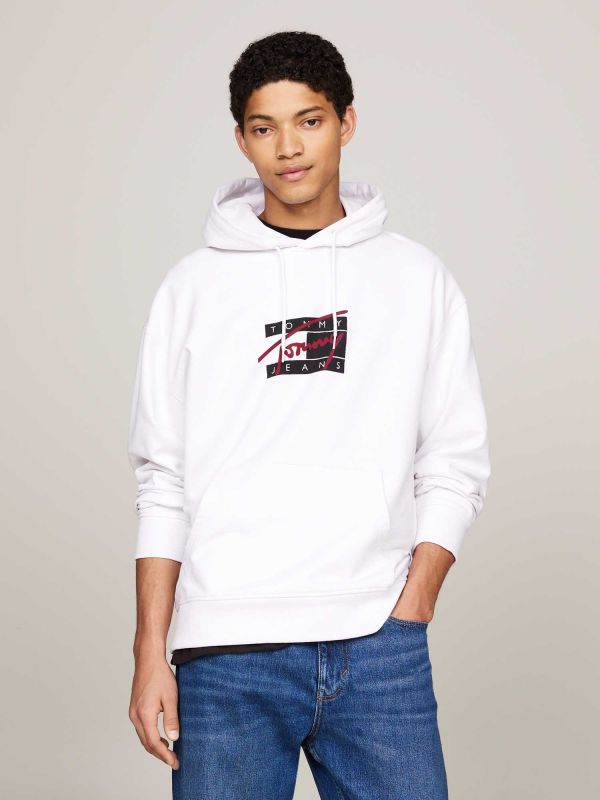 FELPA CON MAXI LOGO TOMMY JEANS UOMO BIANCO