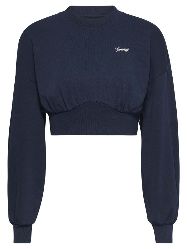 FELPA CROP RELAXED FIT DONNA TOMMY JEANS - BLU