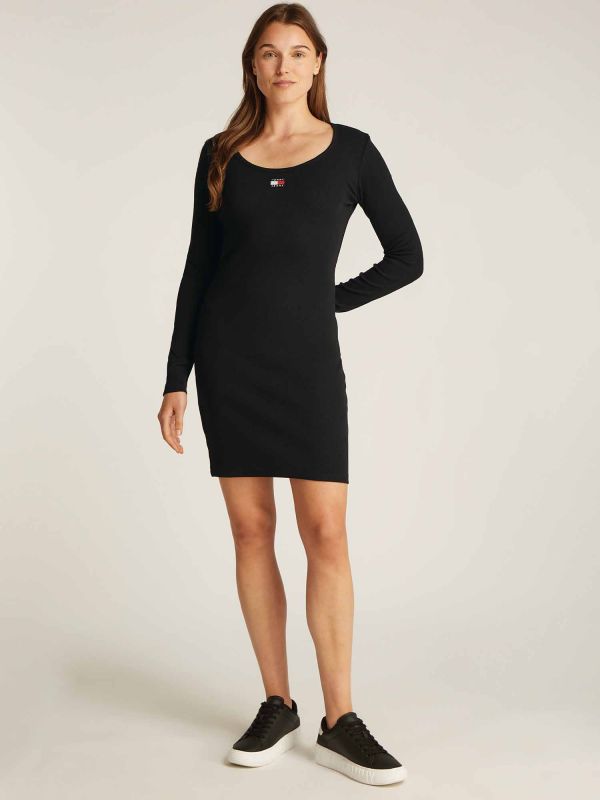 VESTITO ADERENTE A COSTINE TOMMY HILFIGER DA DONNA NERO