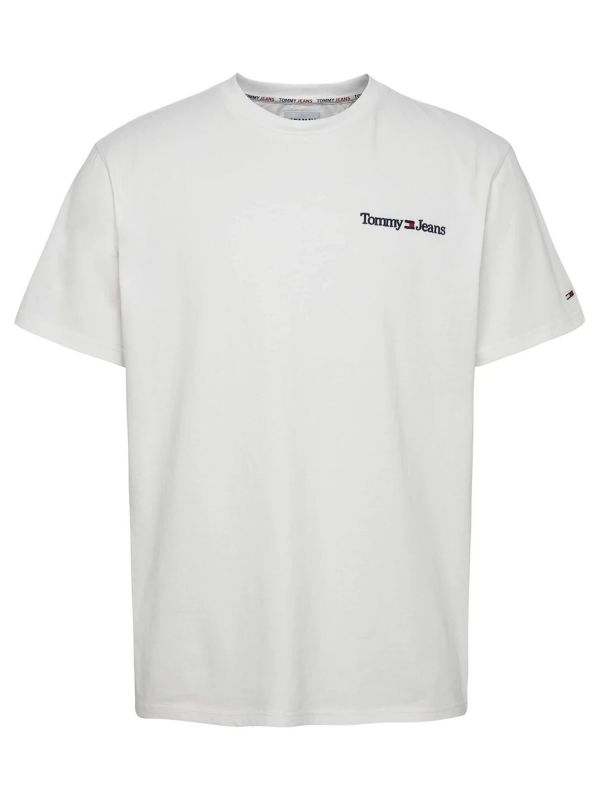 T-SHIRT TOMMY JEANS LINEAR CHEST - BIANCO