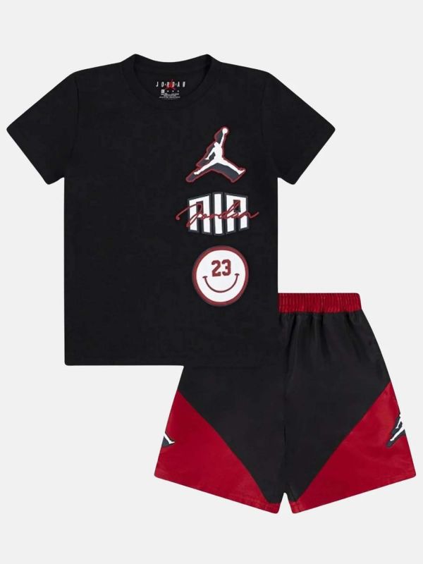 COMPLETINO JORDAN DA BAMBINO NERO ROSSO