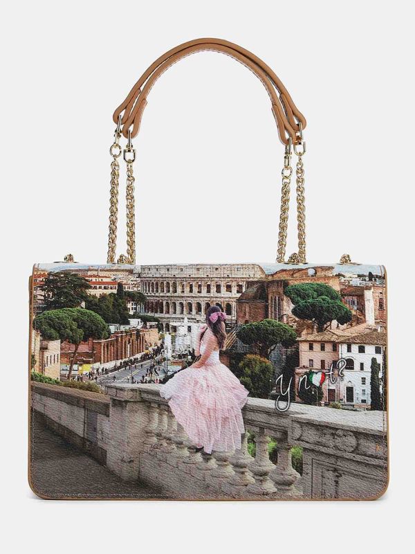 BORSA FLAP BAG CON CATENA Y-NOT? DA DONNA ROMA