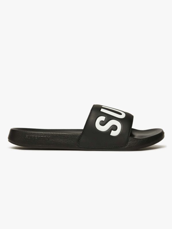 CIABATTA GRAPHIC POO SUPERDRY UOMO NERO-BIANCO