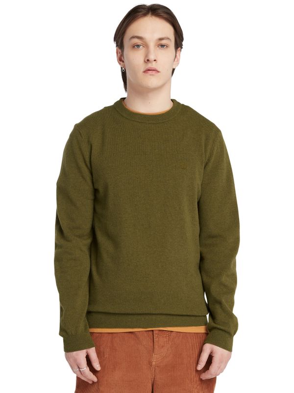 MAGLIONE GIROCOLLO DA UOMO TIMBERLAND - VERDE MILITARE