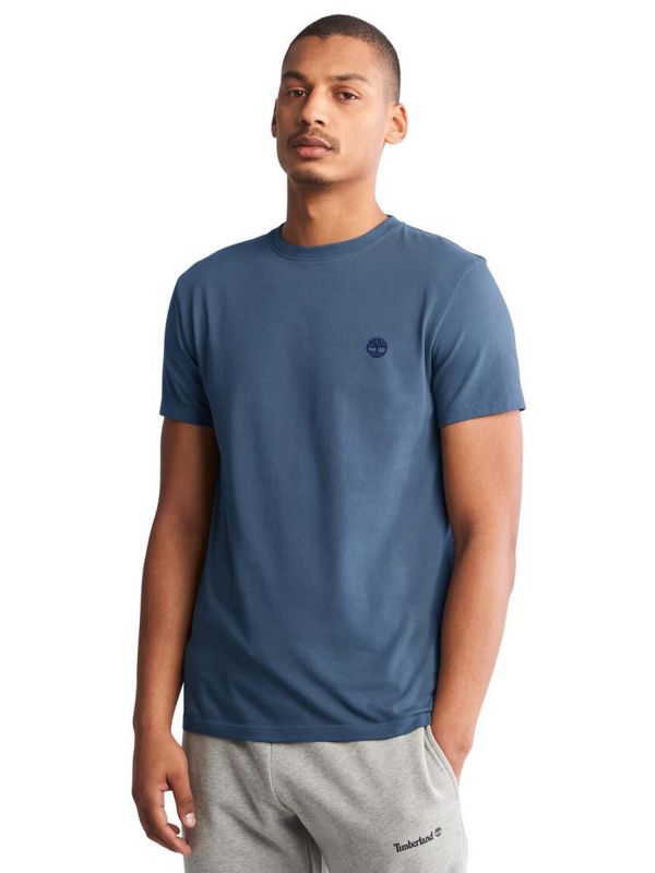 T-SHIRT LOGO PICCOLO RICAMATO TIMBERLAND UOMO DENIM