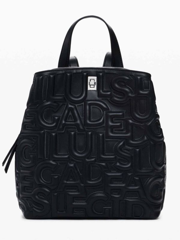 ZAINO CON LETTERE 3D DESIGUAL DA DONNA NERO